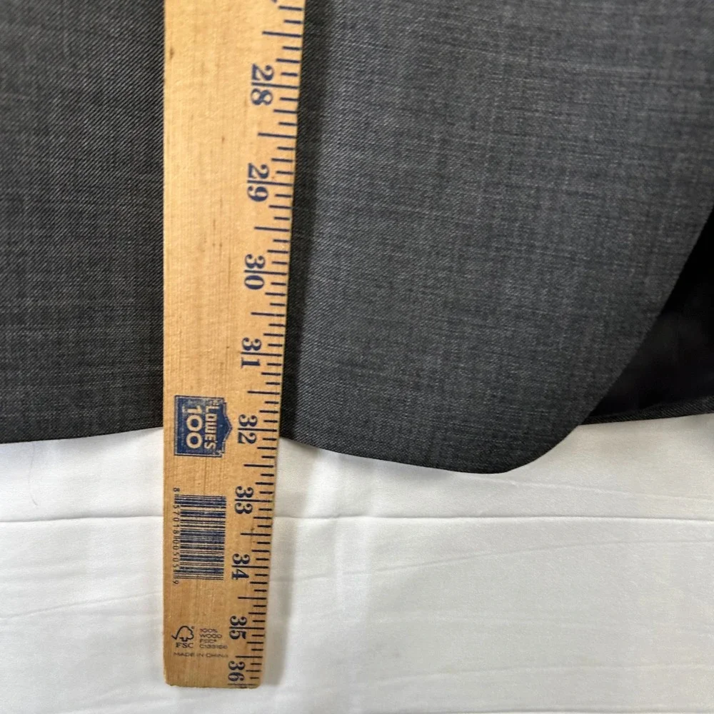 Lauren Ralph Lauren Blazer Mens 40L Grey Wool Sharkskin Two Button Sport Coat